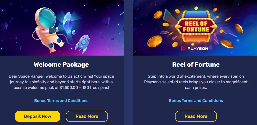 Galactic Wins Casino Bonus